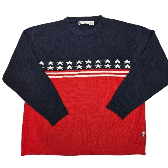 Vintage 90s Xtremegear Stars Stripes American Flag‎ Crew Neck Sweater Siz Medium - Picture 13 of 13